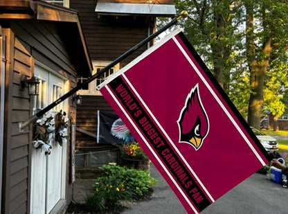 Arizona Cardinals 3x5 Feet Flag Banner, World's Biggest Fan, Metal Grommets, Single Sided, Indoor or Outdoor Use