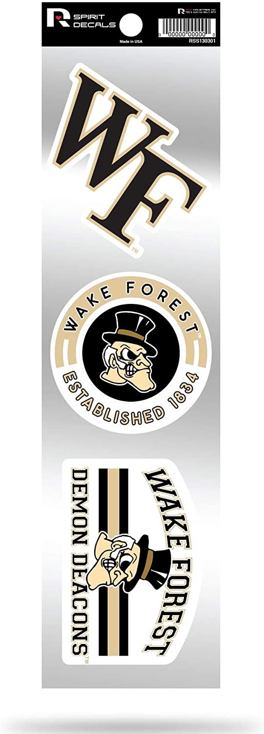 Wake Forest Demon Deacons Triple Retro Throwback Spirit Decals Flat Vinyl Auto Home Sticker Sheet University of