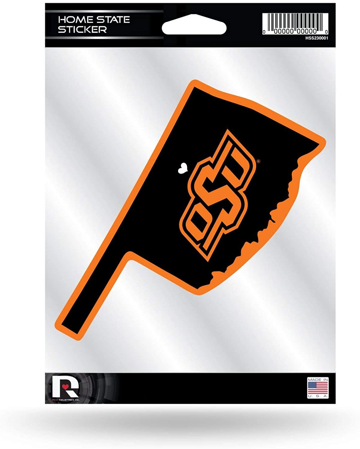 Oklahoma State University Cowboys Home State Sticker Decal Flat Vinyl 5 Inch