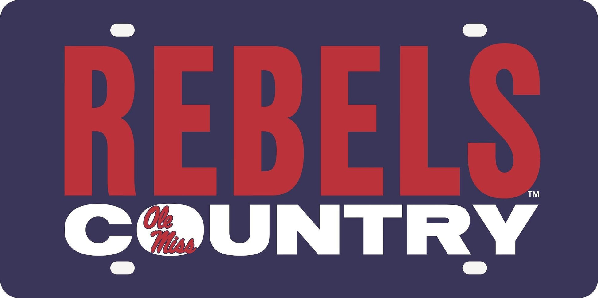 University of Mississippi Ole Miss Rebels Premium Laser Cut Tag License Plate, Country Design, Mirrored Acrylic Inlaid, 12x6 Inch