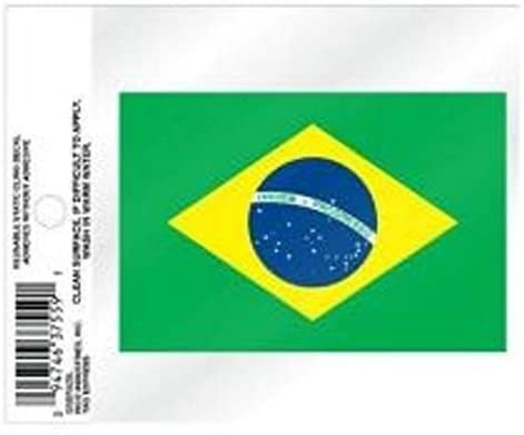 Brazil World Cup National Soccer Team 3 Inch Static Cling, Full Clear Adhesive Backing, Easy Peel and Stick Application, Removable and Reusable, Made in the USA