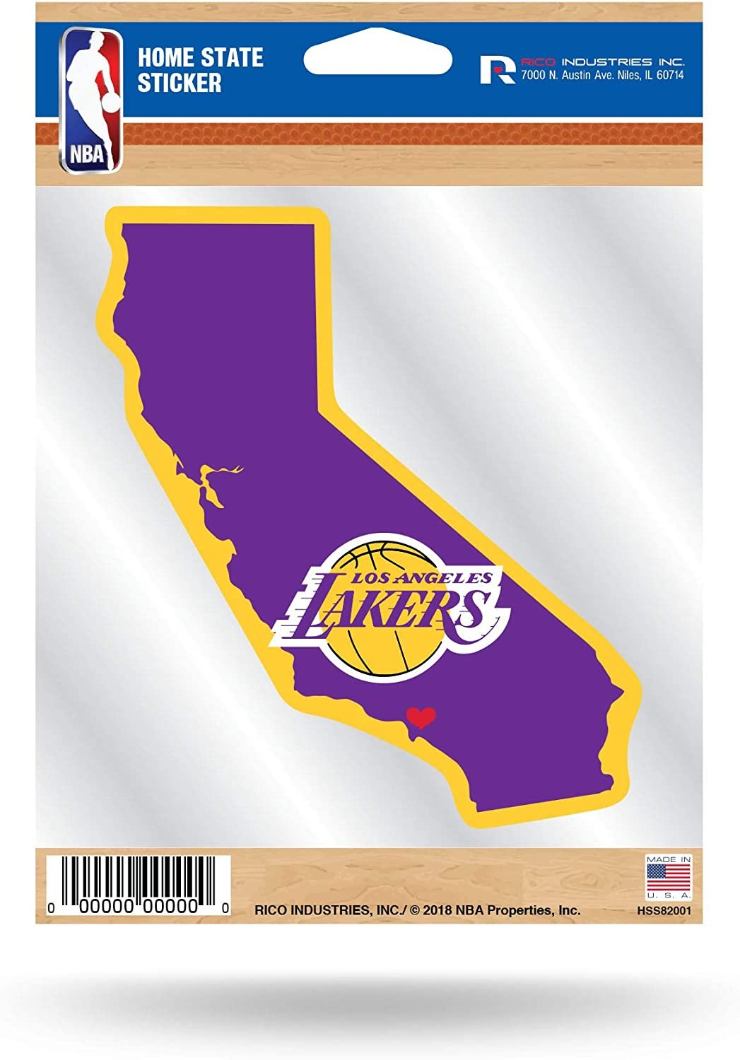 Los Angeles Lakers 5 Inch Sticker Decal, Home State Design, Flat Vinyl, Full Adhesive Backing