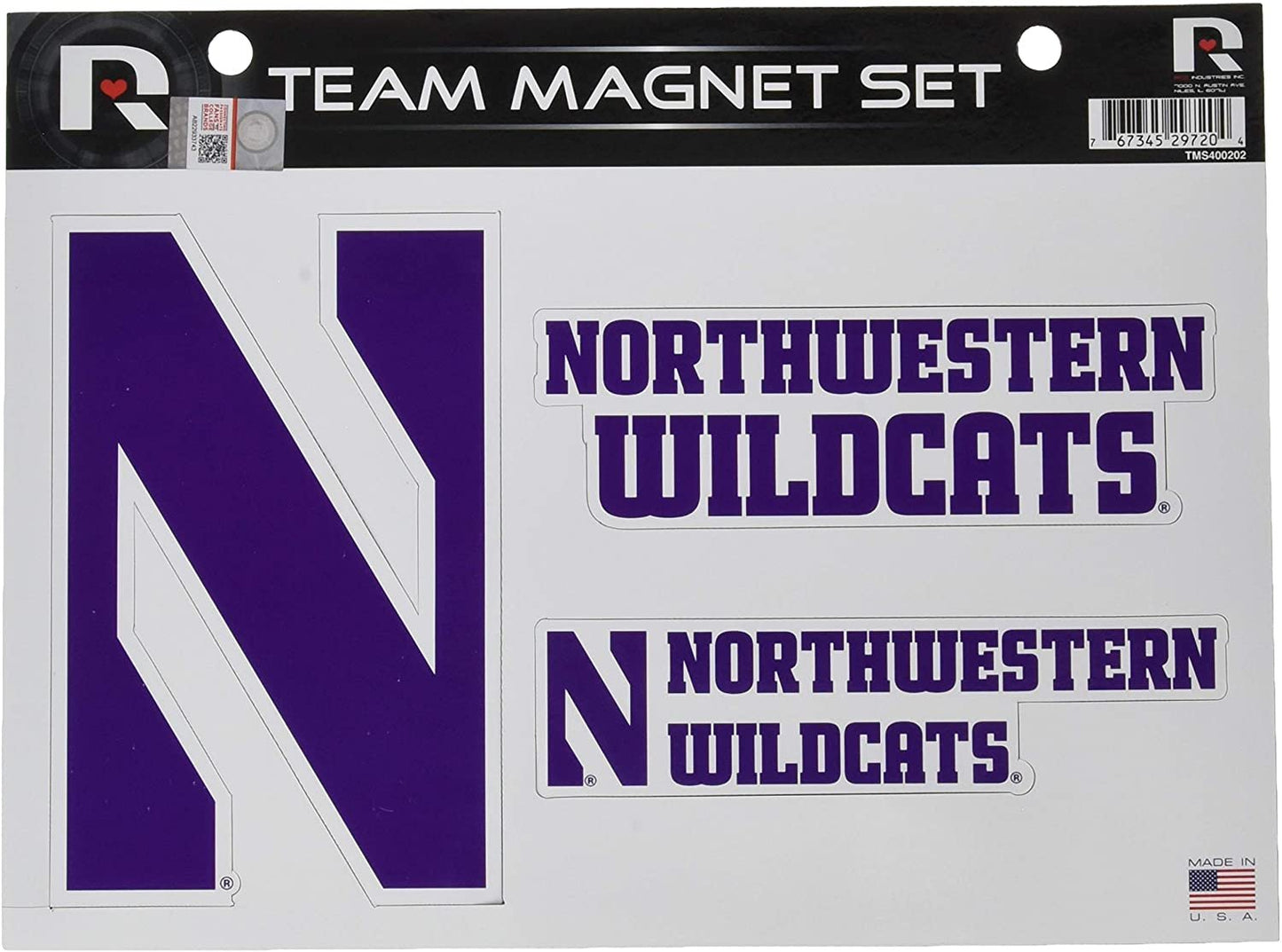 Northwestern University Wildcats Multi Magnet Sheet Shape Cut 8x11 Inch