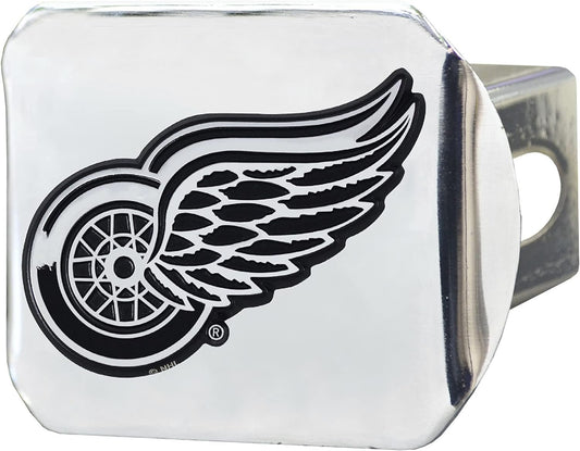 Detroit Red Wings Hitch Cover Solid Metal with Raised Chrome Metal Emblem 2" Square Type III
