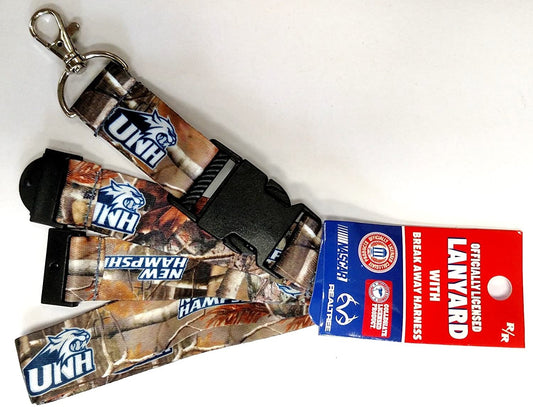 University of New Hampshire Wildcats Camo Lanyard Keychain Double Sided Breakaway Safety Design Adult 18 Inch