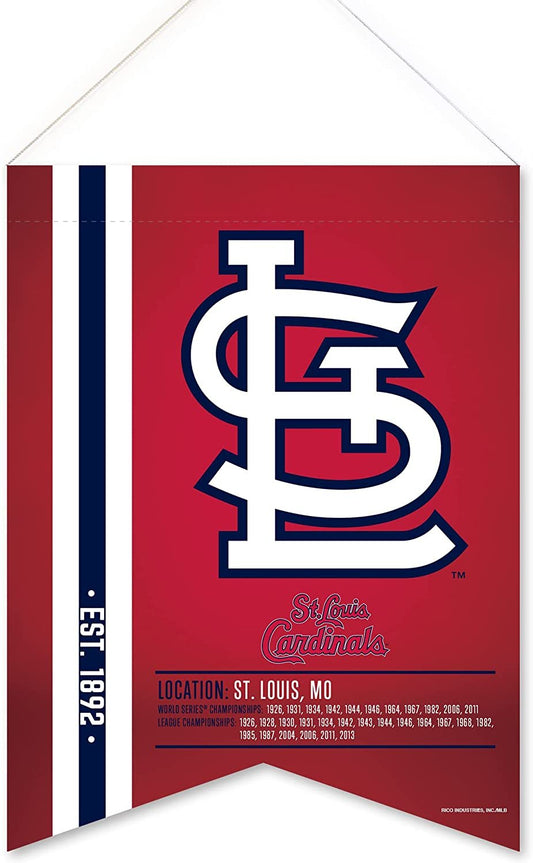 St Louis Cardinals Scroll Flag Banner 18x24 Inch Premium Quality Soft Felt