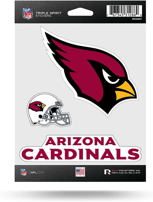 NFL Arizona Cardinals Die Cut 3-Piece Triple Spirit Sticker Sheet