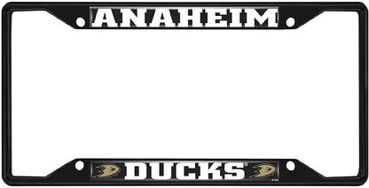 FANMATS 31377 Anaheim Ducks Metal License Plate Frame Black Finish