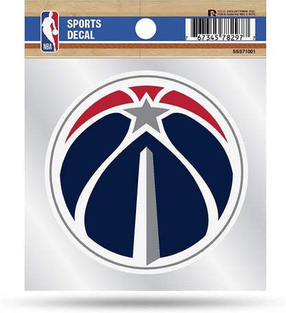 Washington Wizards 4x4 Die Cut Inch Decal Sticker Flat Vinyl, Primary Logo, Clear Backing