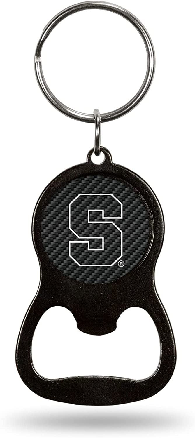 Syracuse University Orange Metal Keychain Bottle Opener, Carbon Fiber Design