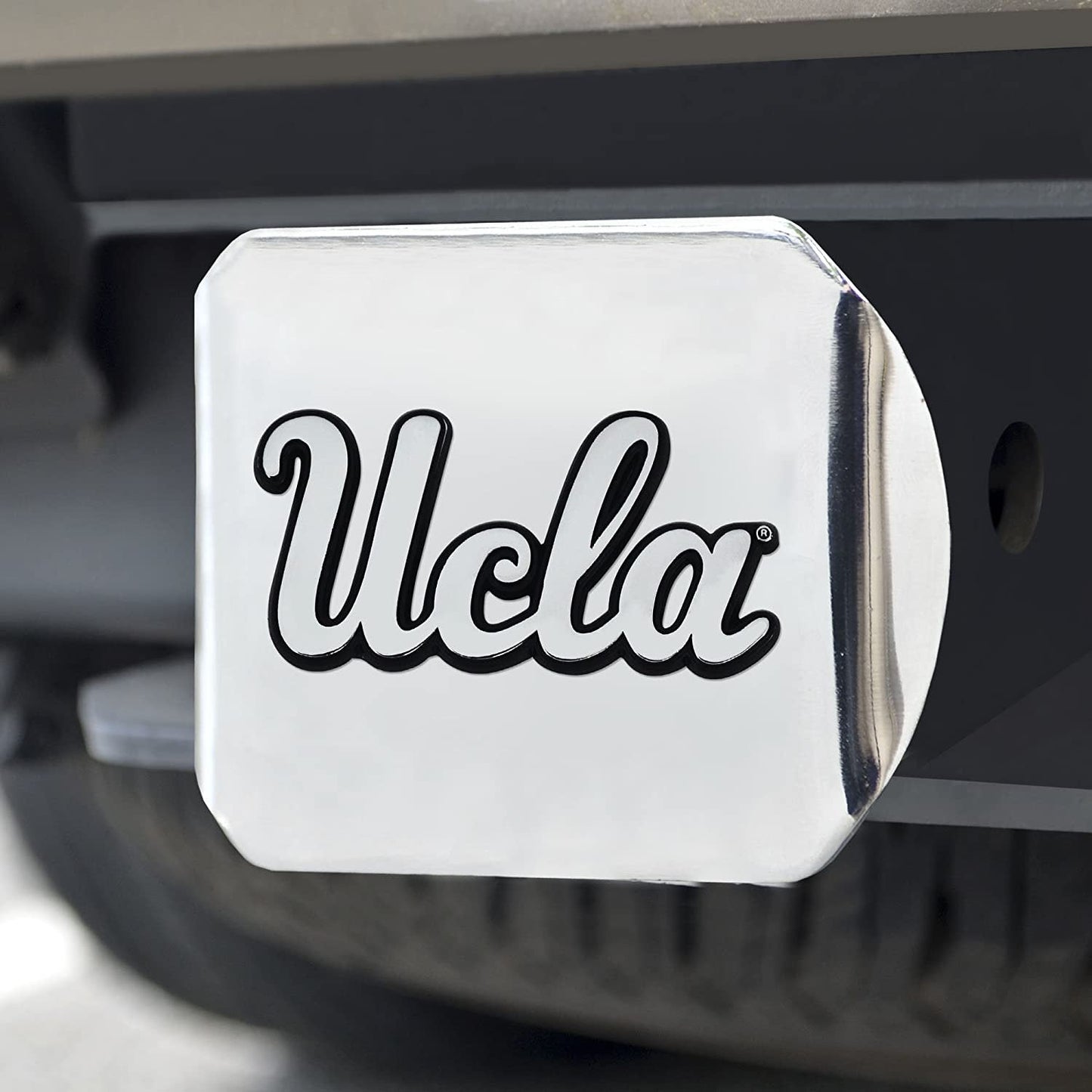 UCLA Bruins Hitch Cover Solid Metal with Chrome Metal Emblem 2" Square Type III University of California Los Angeles