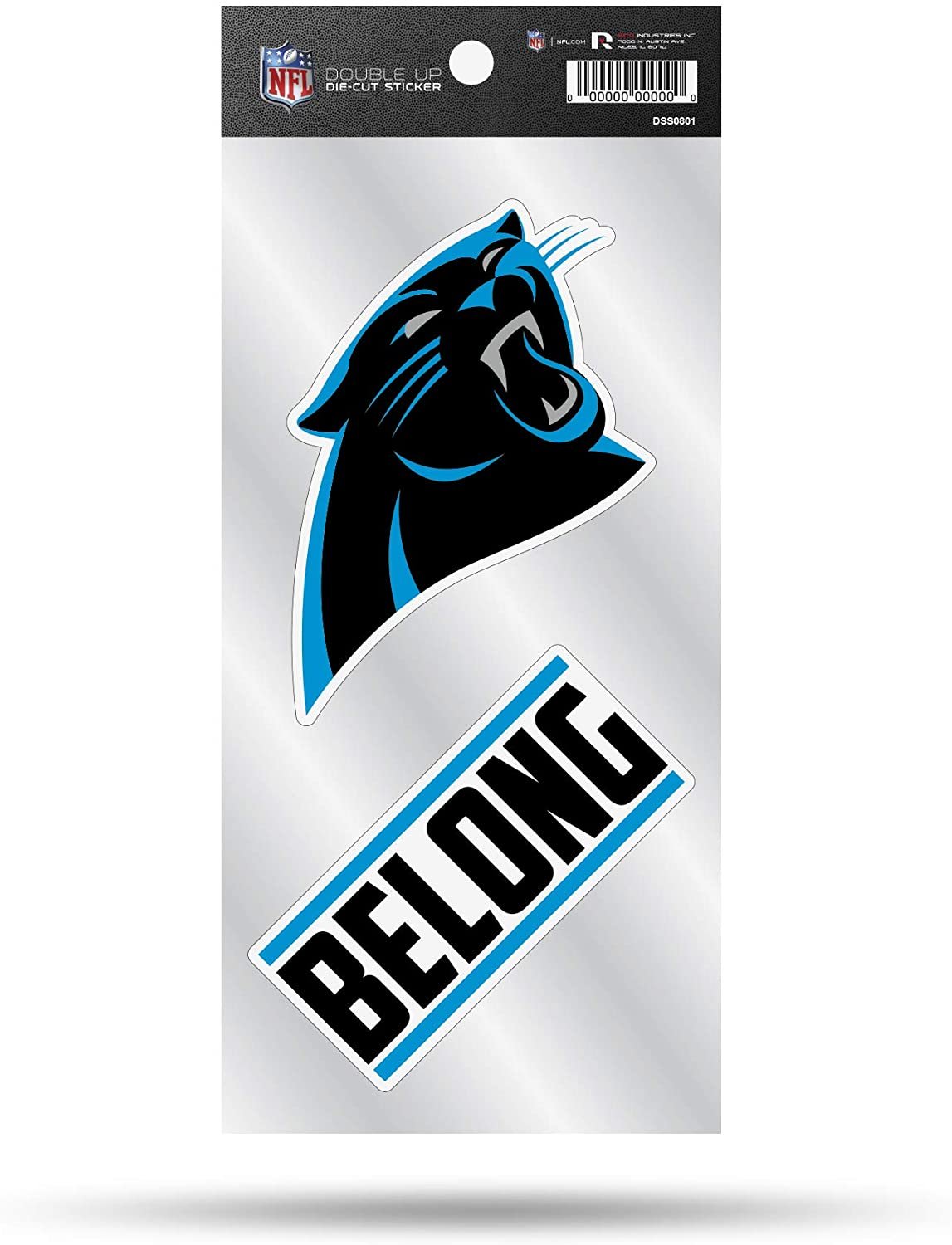 Carolina Panthers Double Up Die Cut 2-Piece Sticker Sheet