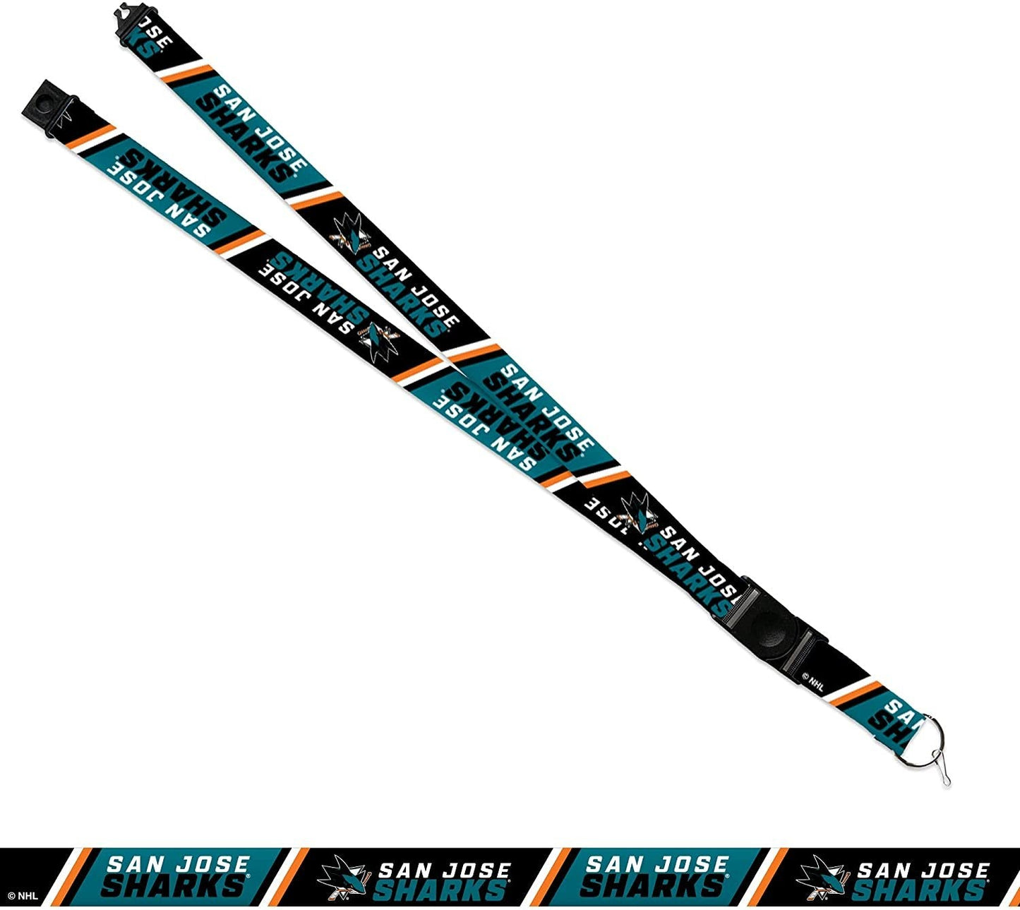 San Jose Sharks Lanyard Keychain Safety Breakaway Double Sided