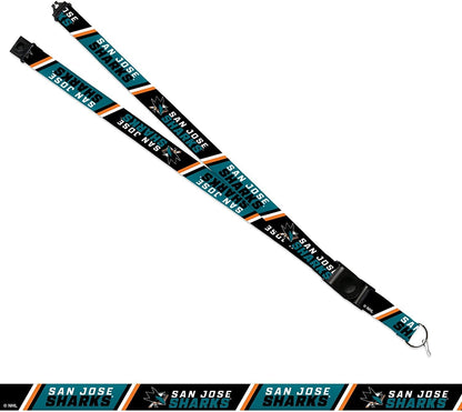 San Jose Sharks Lanyard Keychain Safety Breakaway Double Sided