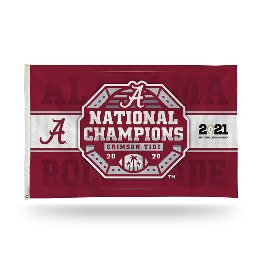University of Alabama Crimson Tide 2020 National Champions Premium Flag Banner, 3x5 Feet, Retro Logo Design, Metal Grommets, Indoor Outdoor Display