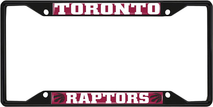 Toronto Raptors Black Metal License Plate Frame Tag Cover, 6x12 Inch