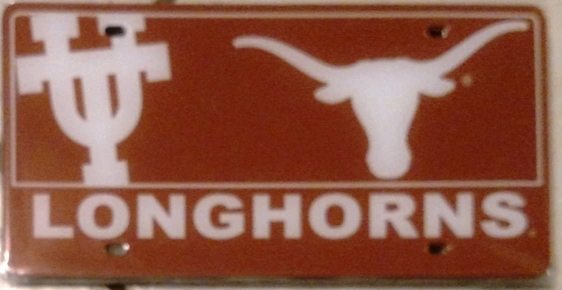 University of Texas Longhorns Premium Laser Tag Acrylic License Plate, Printed Mega Logo Design, 6x12 Inch