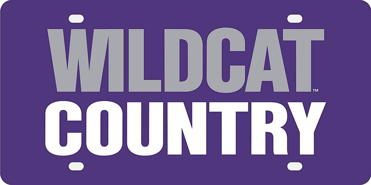 Kansas State University Wildcats Premium Laser Cut Tag License Plate, Country, Mirrored Acrylic Inlaid, 6x12 Inch
