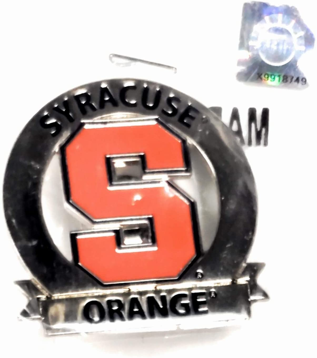Syracuse University Orange Premium Metal Pin, Lapel Hat Tie, Push Pin Backing