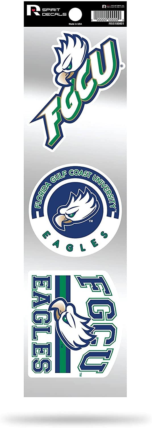Florida Gulf Coast University Eagles 3-Piece Retro Spirit Decal Sticker Sheet