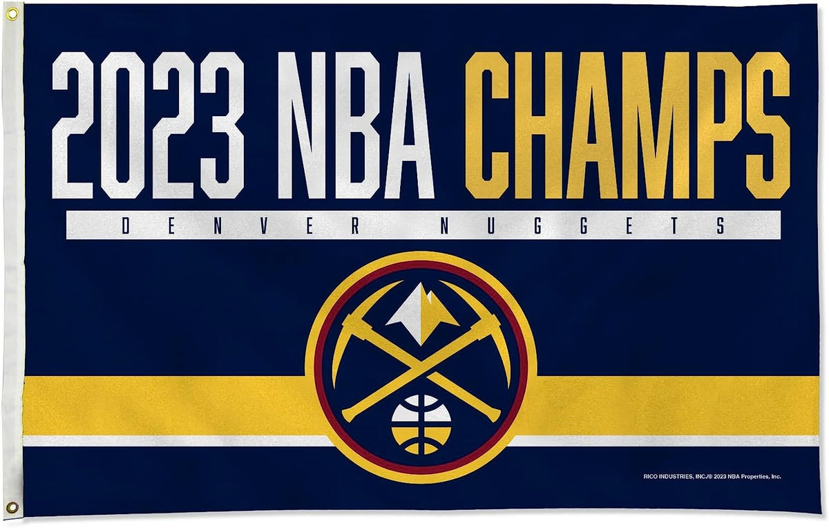 Denver Nuggets 2023 NBA Champions 3x5 Feet Banner Flag Single Sided, Indoor or Outdoor Use, Metal Grommets