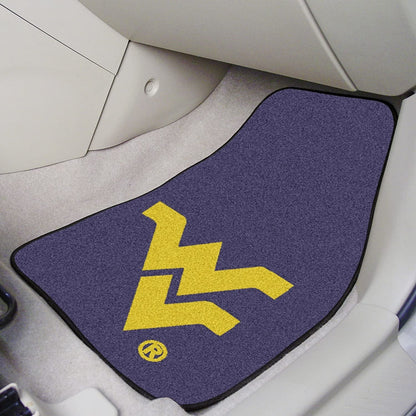 West Virginia University Mountaineers Front Floor Mats, Carpet Car Set, 18x27 Inch, Nylon, Set of 2