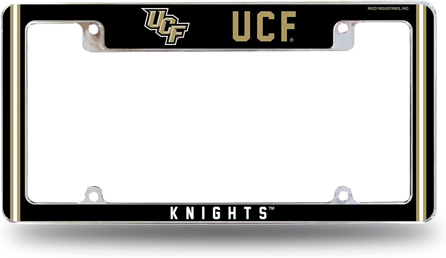 University of Central Florida Knights UCF Metal License Plate Frame Chrome Tag Cover Alternate Design 6x12 Inch