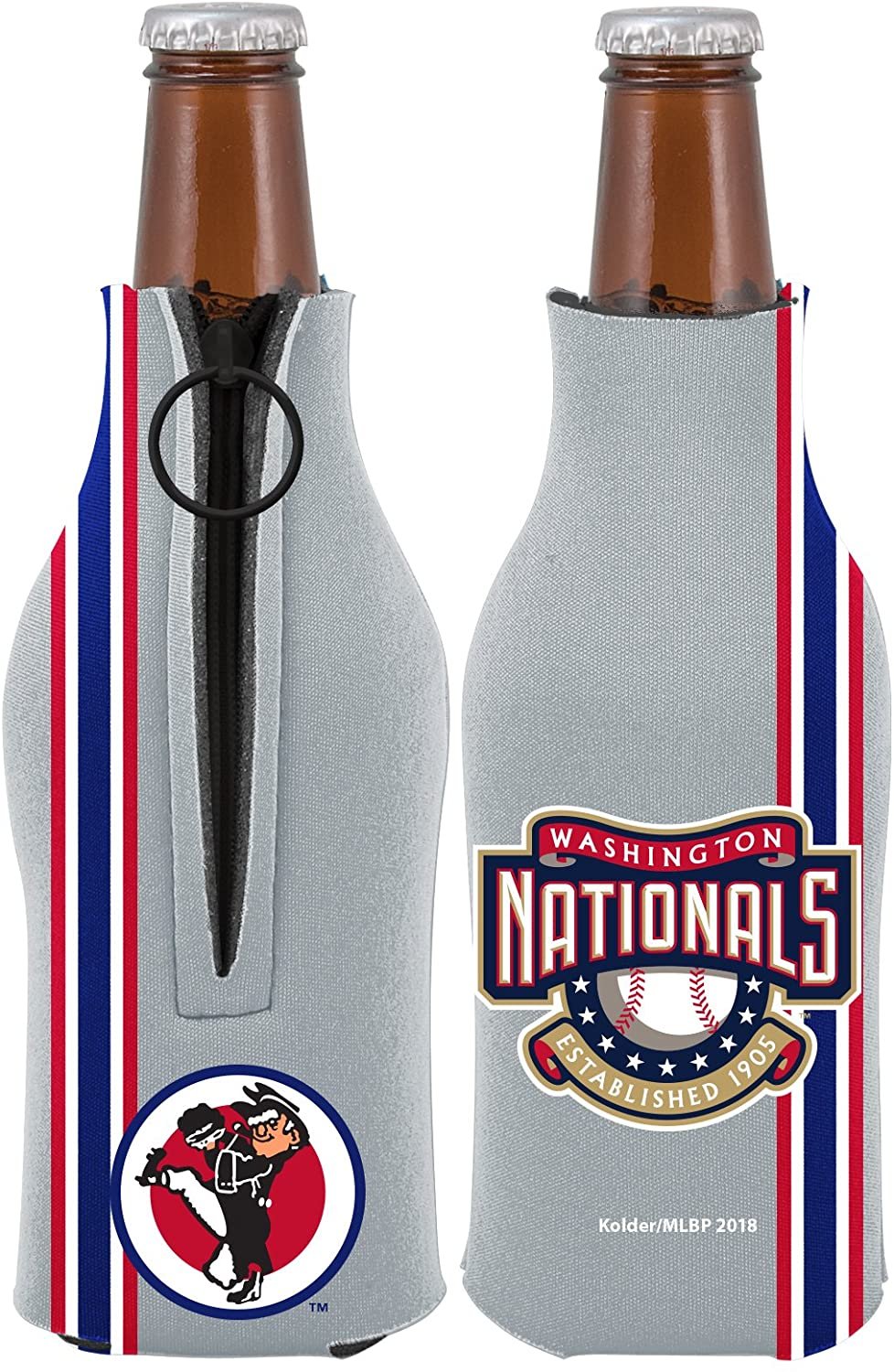 Washington Nationals 2-Pack Throwback Design Zipper Bottle Neoprene Beverage Insulator Holder Baseball