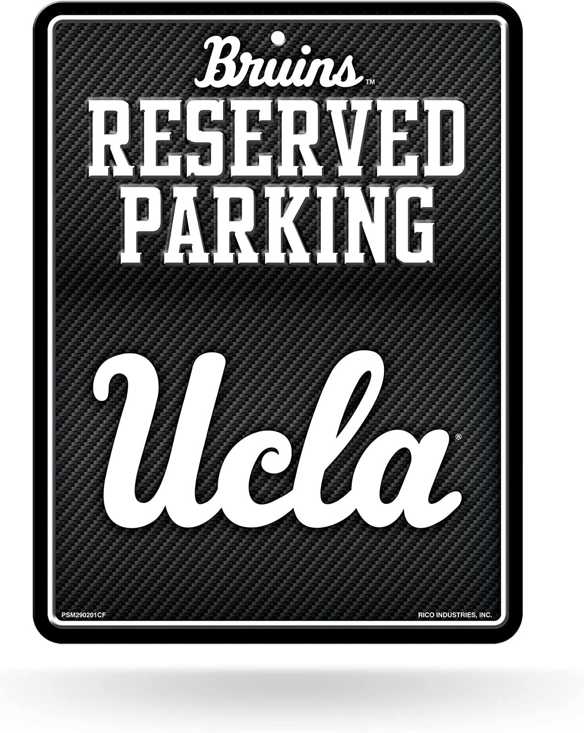 UCLA Bruins Metal Parking Novelty Wall Sign 8.5 x 11 Inch Carbon Fiber Design University of California Los Angeles
