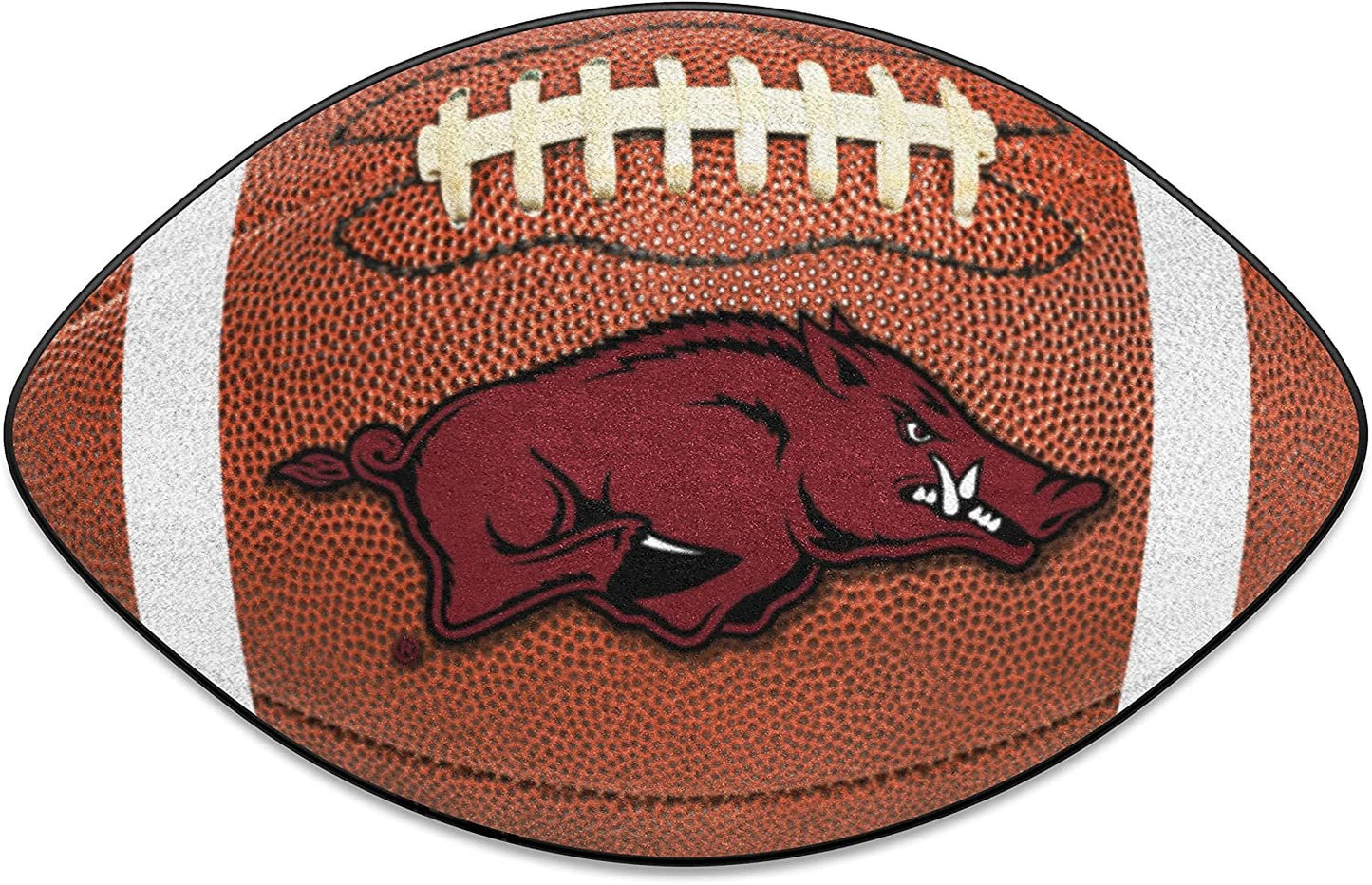 University of Arkansas Razorbacks Floor Mat Area Rug, 20x32 Inch, Non-Skid Backing, Football Design