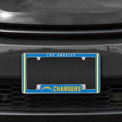 Los Angeles Chargers Metal License Plate Frame Chrome Tag Cover Alternate Design 6x12 Inch