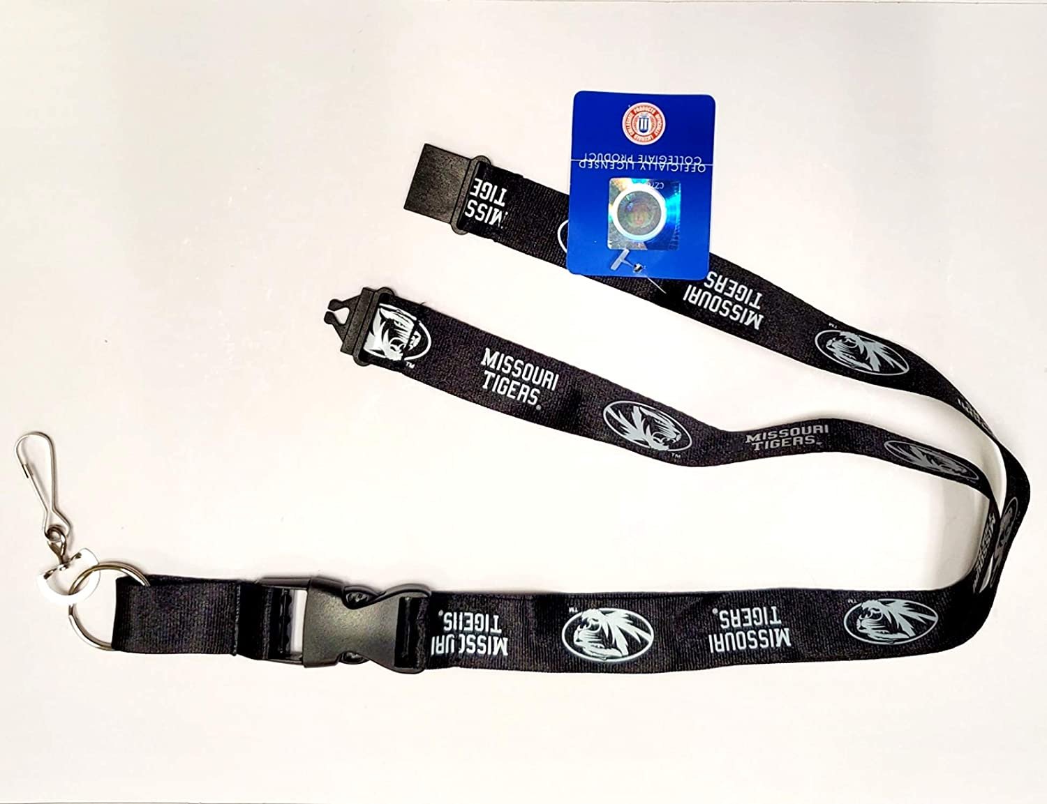 University of Missouri Tigers Blackout Design Premium Lanyard Keychain Double Sided Breakaway Safety Design Adult 18 Inch