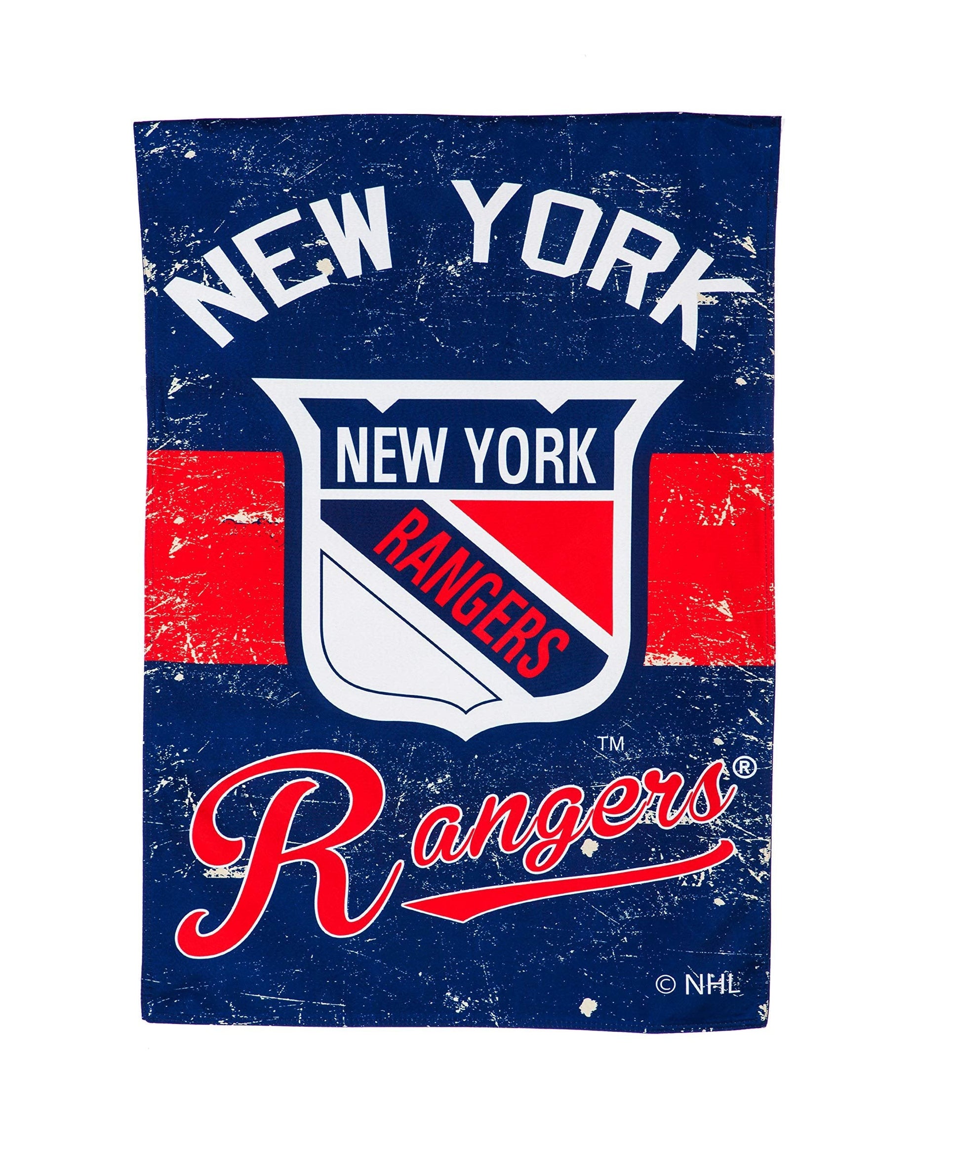New York Rangers Premium Double Sided Banner Vertical House Flag, Vintage Styling with Retro Logo, 28x44 Inch, Display Stand Sold Seperately, Officially Licensed