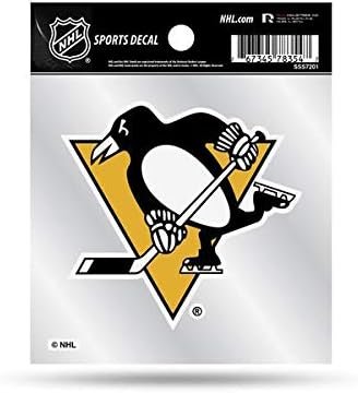 Pittsburgh Penguins 4x4 Inch Die Cut Decal Sticker, Primary Logo, Clear Backing