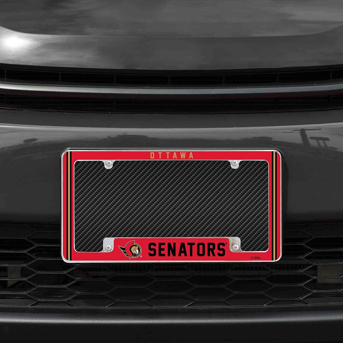 Ottawa Senators Metal License Plate Frame Chrome Tag Cover Alternate Design 6x12 Inch