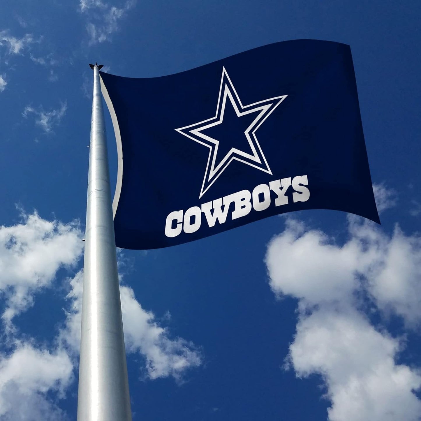 Dallas Cowboys 3x5 Foot Flag Banner with Metal Grommets, Logo with Team Name Design, Outdoor Use