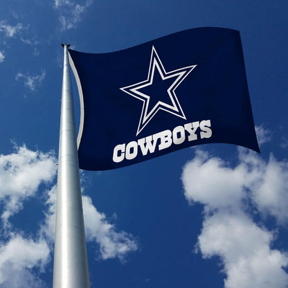 Dallas Cowboys 3x5 Foot Flag Banner with Metal Grommets, Logo with Team Name Design, Outdoor Use