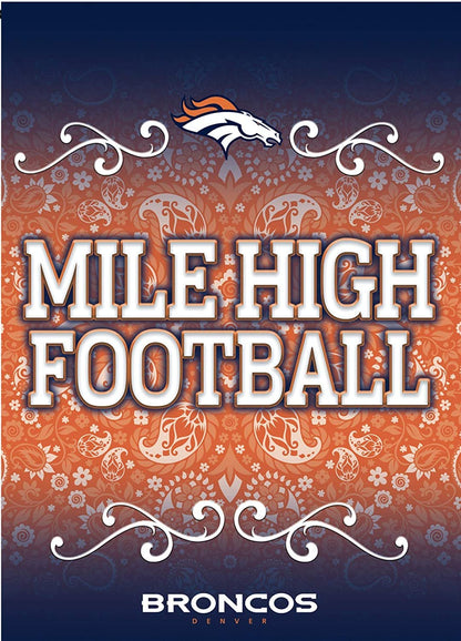 Denver Broncos Premium Double Sided Garden Flag Banner, 13x18 Inch, Display Pole Sold Separately