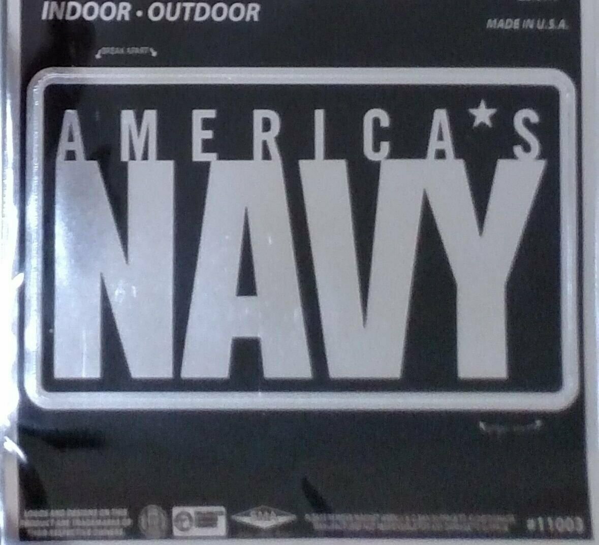 U.S. Navy 6 Inch Decal Sticker, Metallic Chrome Shimmer Design, United States Military