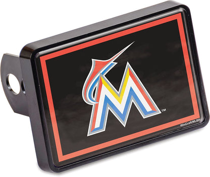 Miami Marlins Plastic Universal Size Auto Hitch Cover Plastic Bumper Trailer Baseball