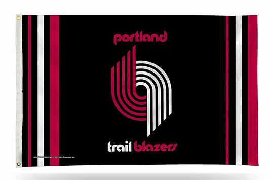 Portland Trail Blazers Premium 3x5 Feet Flag Banner, Retro Logo, Metal Grommets, Outdoor Indoor, Single Sided
