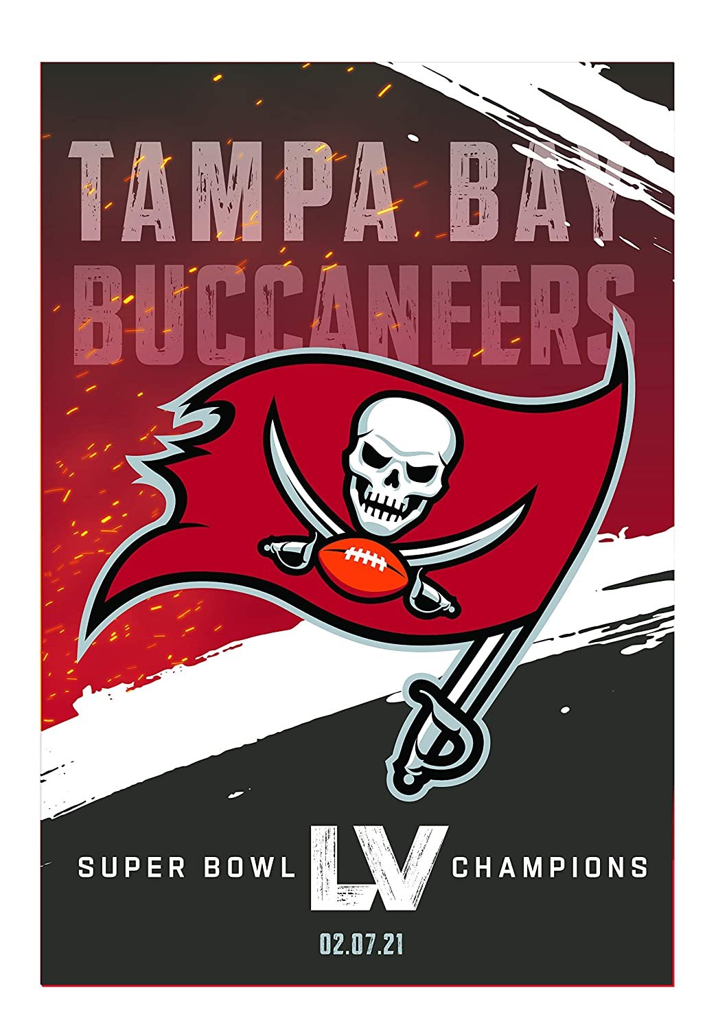 Tampa Bay Buccaneers Super Bowl LV Champions Premium Garden Flag Banner, Double Sided, 13x18 Inch