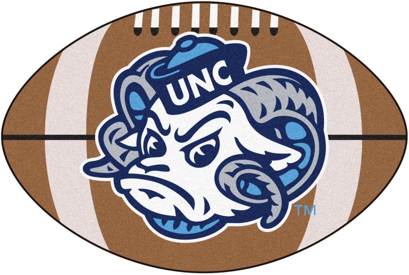 University of North Carolina Tar Heels UNC Floor Mat Area Rug, 20x32 Inch, Non-Skid Backing, Football Design