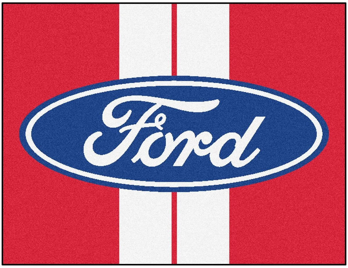 Ford Logo Floor Mat Area Rug, 20x30 Inch, Nylon, Anti-Skid Backing