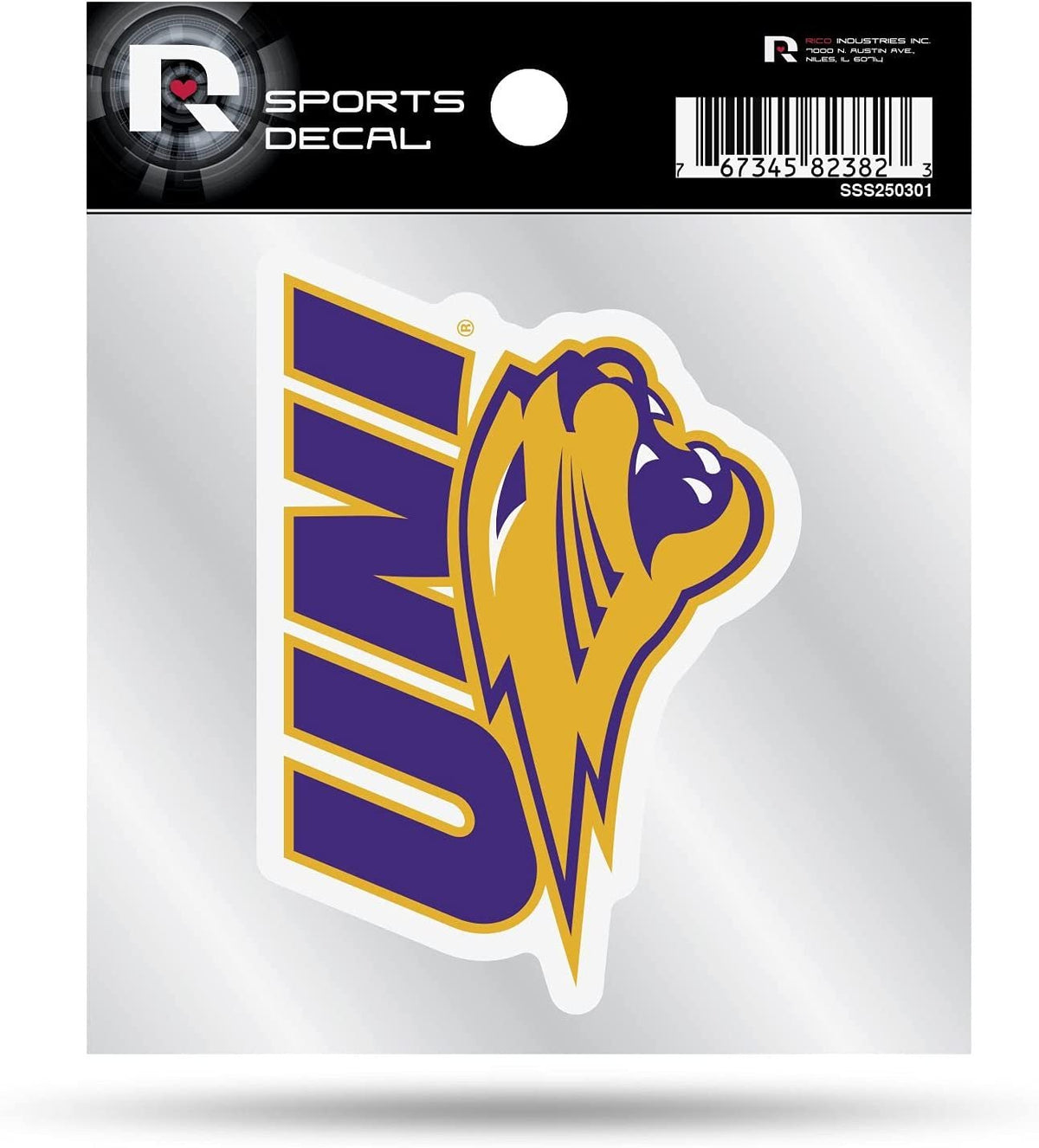 Northern Iowa University Panthers 4x4 Inch Die Cut Decal Sticker, Primary Logo, Clear Backing