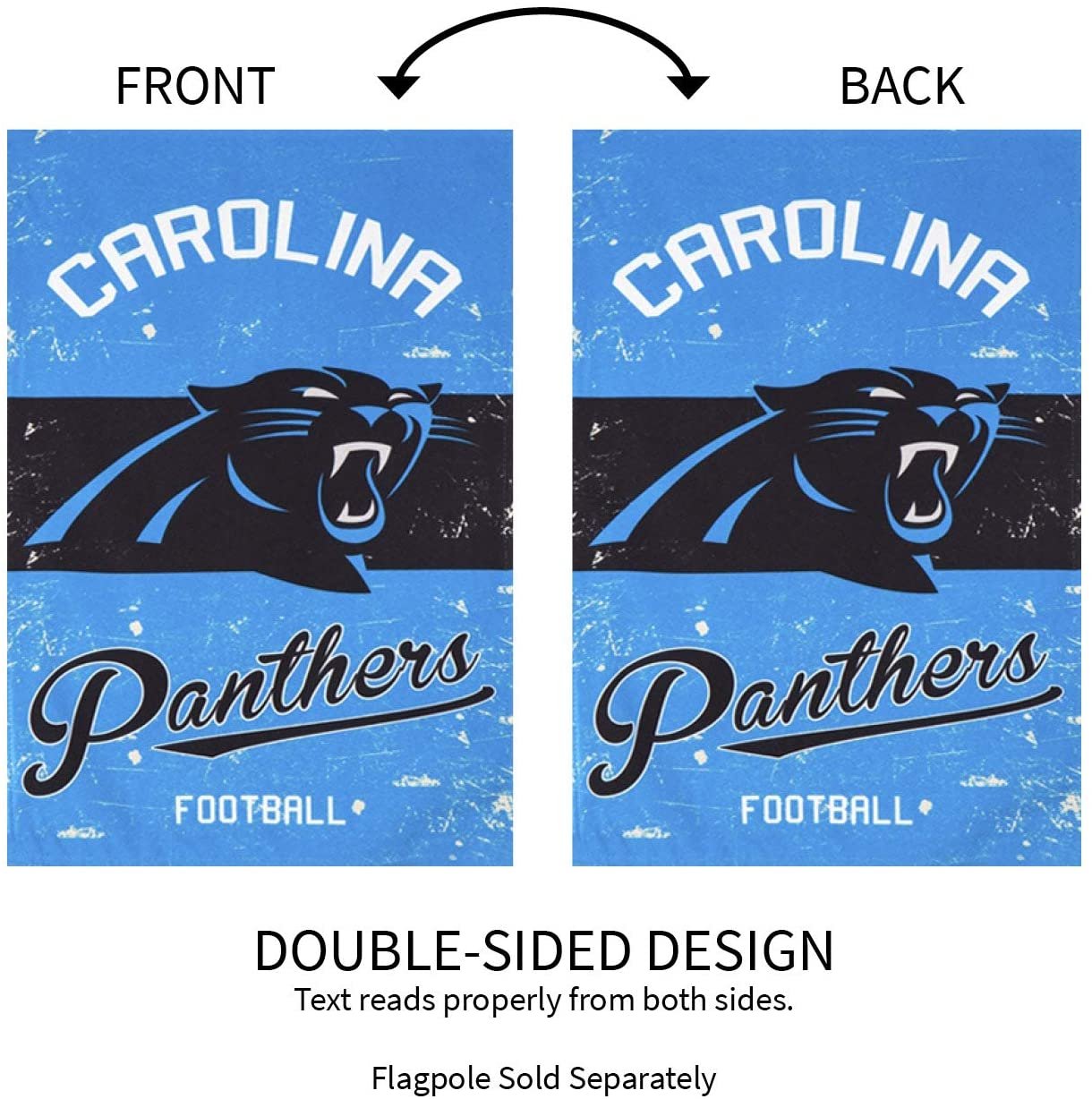 Carolina Panthers Premium Garden Flag Banner, Double Sided, Linen, Vintage Style, 13x18 Inch
