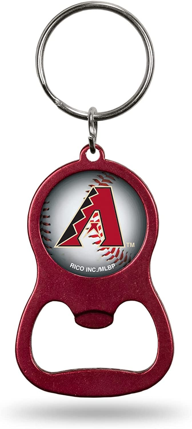 Arizona Diamondbacks Premium Solid Metal Bottle Opener Keychain, Key Ring, Team Color