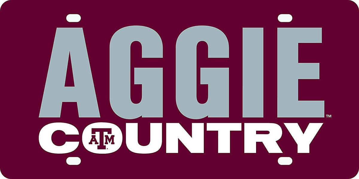 Texas A&M University Aggies Premium Laser Cut Tag License Plate, Country Design, Acrylic, 12x6 Inch