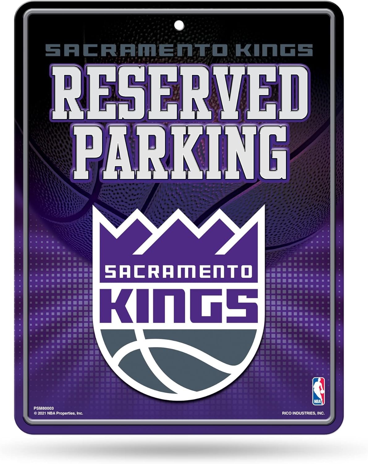 Sacramento Kings Metal Wall Parking Sign, 8.5x11 Inch, Great for Man Cave, Bed Room, Office, Home Decor