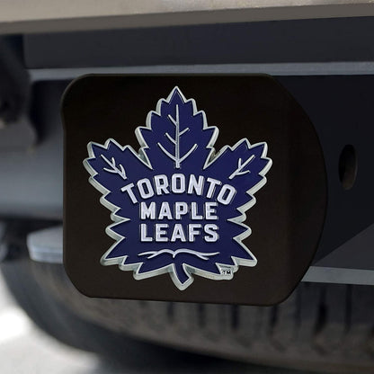 Toronto Maple Leafs Solid Black Metal Hitch Cover with Metal Emblem 2 Inch Square Type III